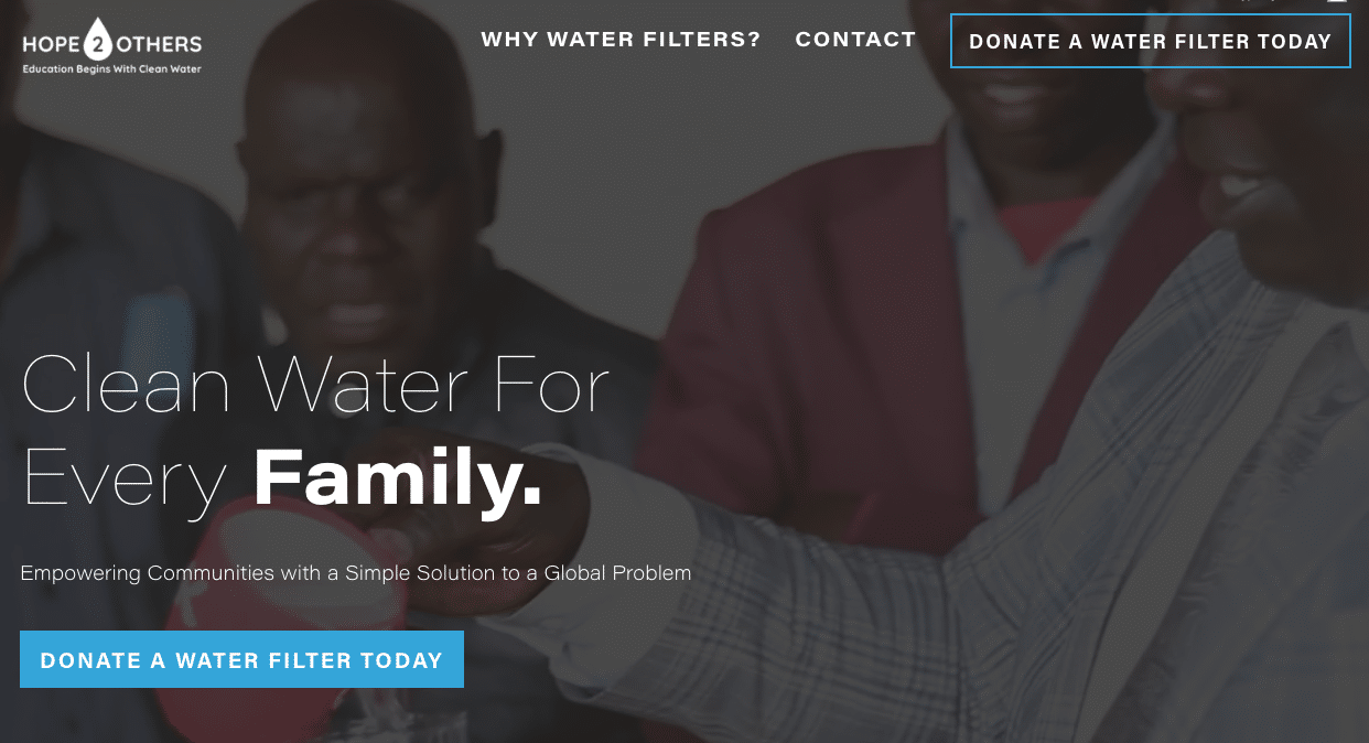Hope 2 Others Filter Education Begins with Clean Water